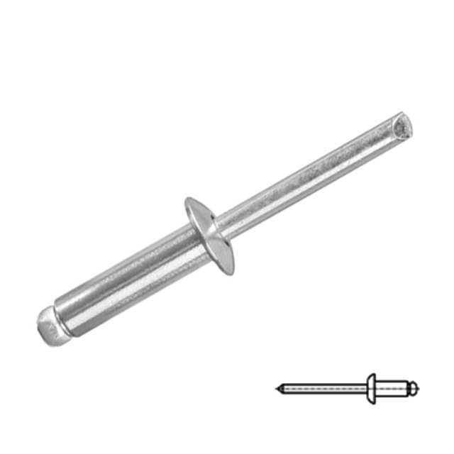 GB 12618 Open End Dome Head Blind Rivet M2.0x4 5052/7A03 Aluminium