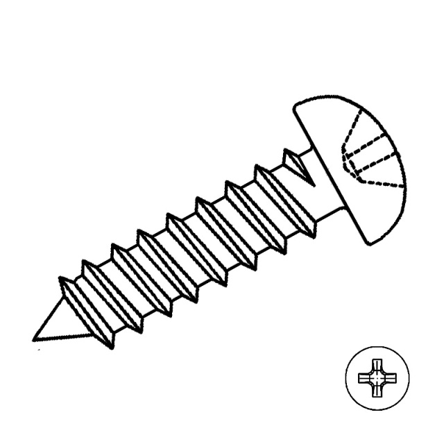 Cross Recess Pan Head Self-Tapping Screw M5x40 H68 Brass