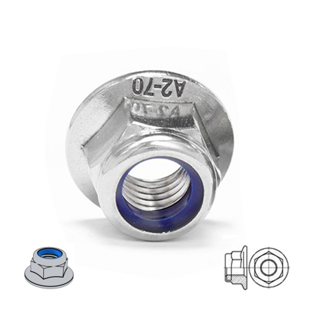 DIN 6926 Nylon Insert Flange Lock Nut M4 316 Stainless Steel