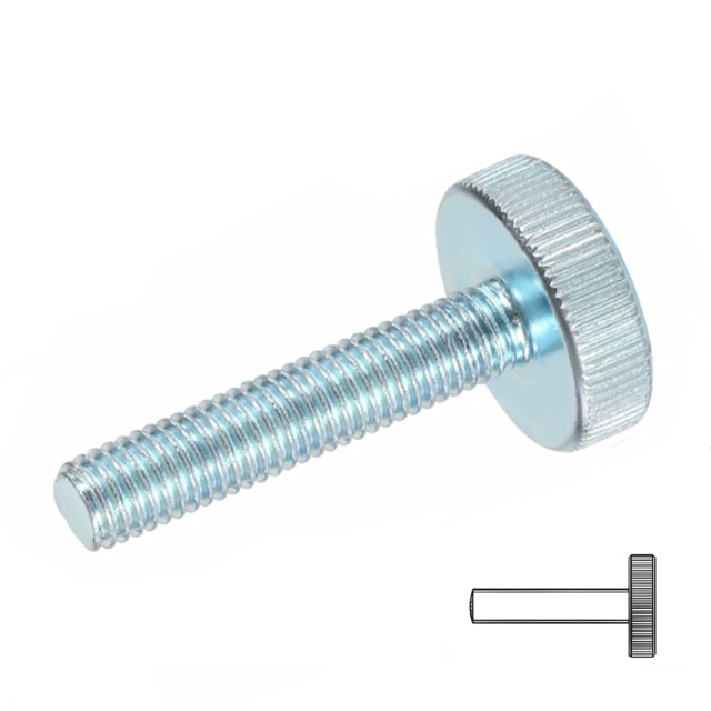GB 835 Knurled Flat Head Screw M6x14 1008A Carbon Steel
