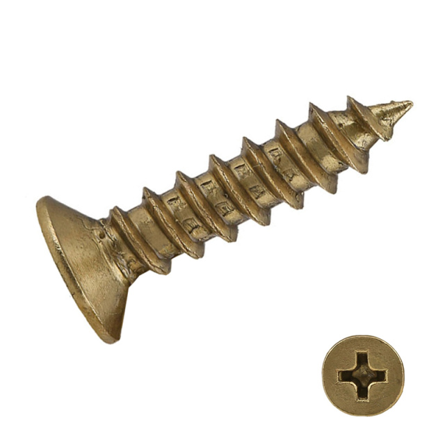 Cross Recess Countersunk Self-Tapping Screw (Cross Tip) M4x40 H68 Brass