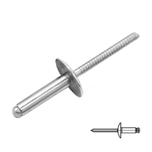 Open End Large Flange Blind Rivet M3.2x16 304 Stainless Steel