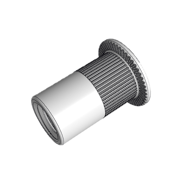 Flat Head Ribbed Rivet Nut 1/4-20 ML08AL Carbon Steel
