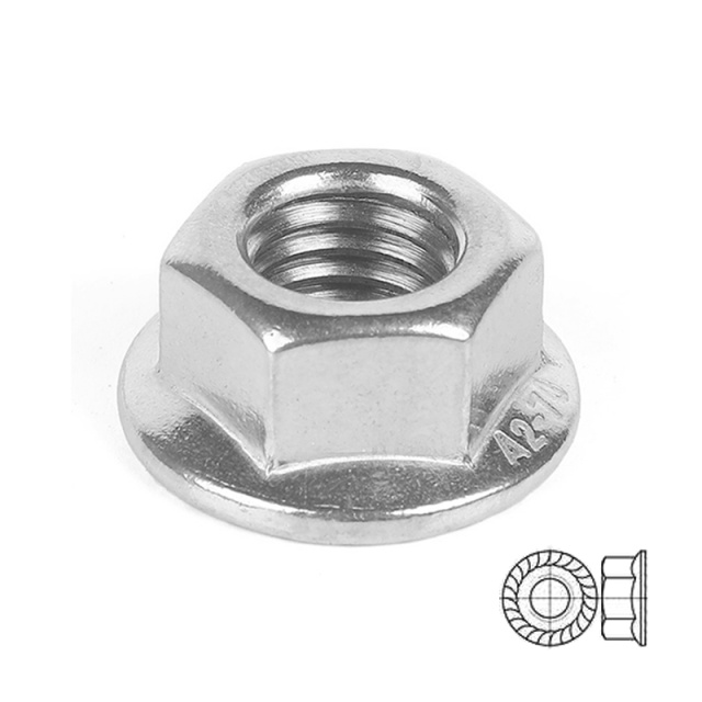 DIN 6923 Hex Flange Nut 1/4-20 304 Stainless Steel