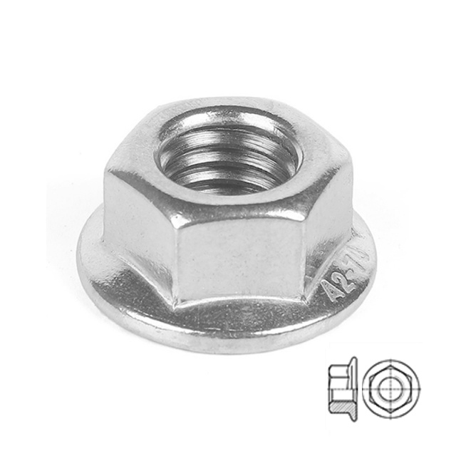 DIN 6923 Hex Flange Nut M4 304 Stainless Steel