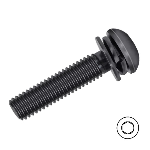Button Head Socket Screw with Washers M6x25 10B21 Carbon Steel