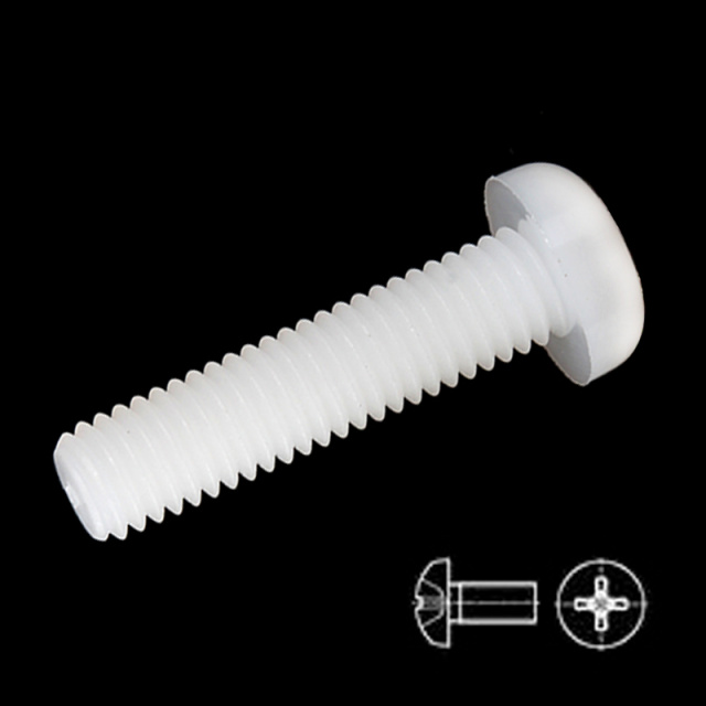 GB 818 Cross Recess Pan Head Screw Full Thread M2.5x5 PA66 Nylon
