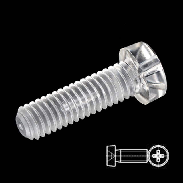GB 818 Cross Recess Pan Head Screw Full Thread M6x25 PC (Clear)