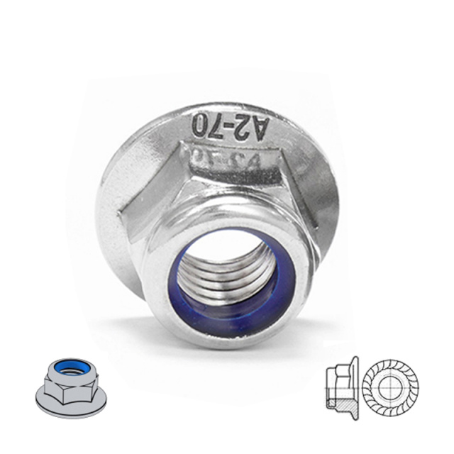 DIN 6926 Nylon Insert Flange Lock Nut M4 316 Stainless Steel