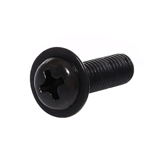 DIN 967 Cross Recess Pan Head Screw with Washer Full Thread M1.4x6 1010A Carbon Steel
