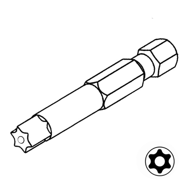 Torx Bit (With Hole) T40x150 S2 Tool Steel