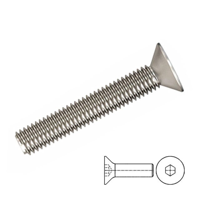 DIN 7991 Countersunk Socket Screw M3x4 10B21 Carbon Steel