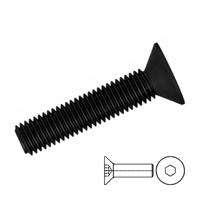 DIN 7991 Countersunk Socket Screw M12x60 10B21 Carbon Steel