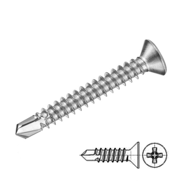 Countersunk Self-Drilling Screw M3.5x13 410 Stainless Steel