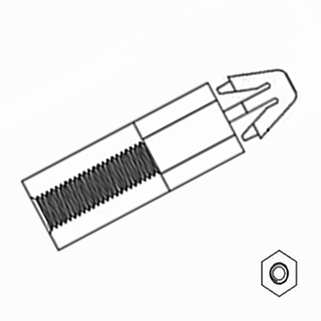 Snap-In Standoff M3x5 PA66 Nylon
