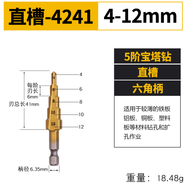 GB/T 6135.3 Step Drill Bit Straight Flute High Speed Steel