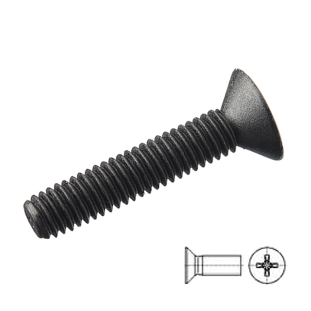 GB 819 Cross Recess Countersunk Screw Full Thread M3x30 PA66 Nylon