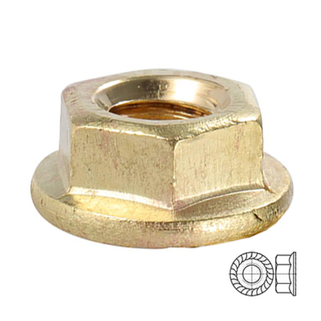 DIN 6923 Hex Flange Nut M4 H62 Brass