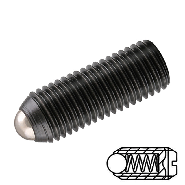 Slotted Ball Plunger Screw M12x20 40Cr Alloy Steel