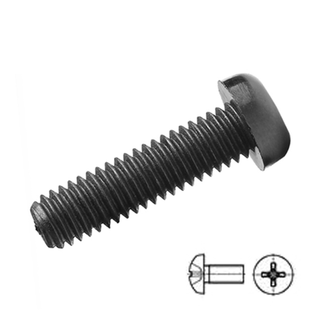 GB 818 Cross Recess Pan Head Screw Full Thread M4x15 PA66 Nylon
