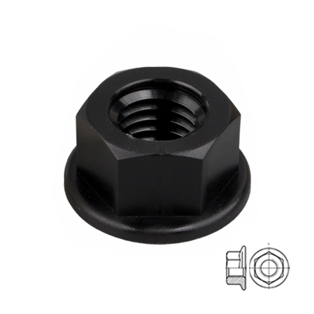 DIN 6923 Hex Flange Nut M3 PA66 Nylon