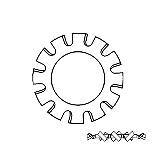 GB 862.1 External Tooth Lock Washer M8 50Mn Spring Steel