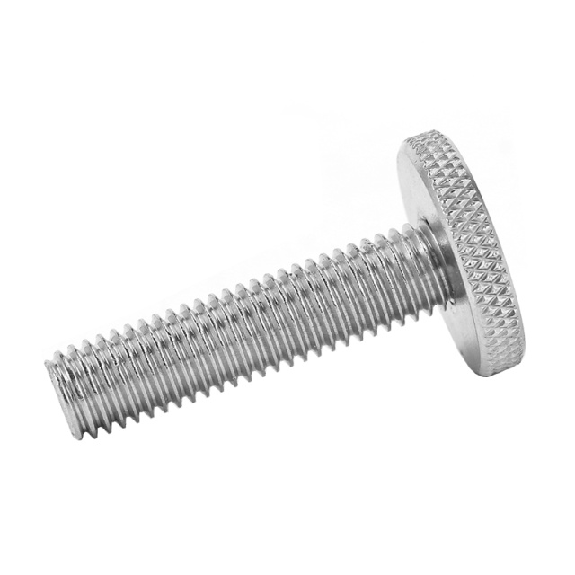 GB 835 Knurled Flat Head Screw M10x60 303 Stainless Steel