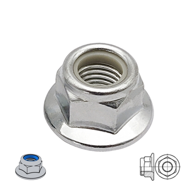 DIN 6926 Nylon Insert Flange Lock Nut M6 1008AL Carbon Steel