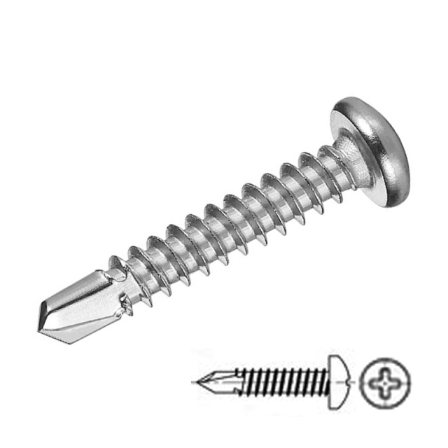 Pan Head Self-Drilling Screw M3.5x13 410 Stainless Steel