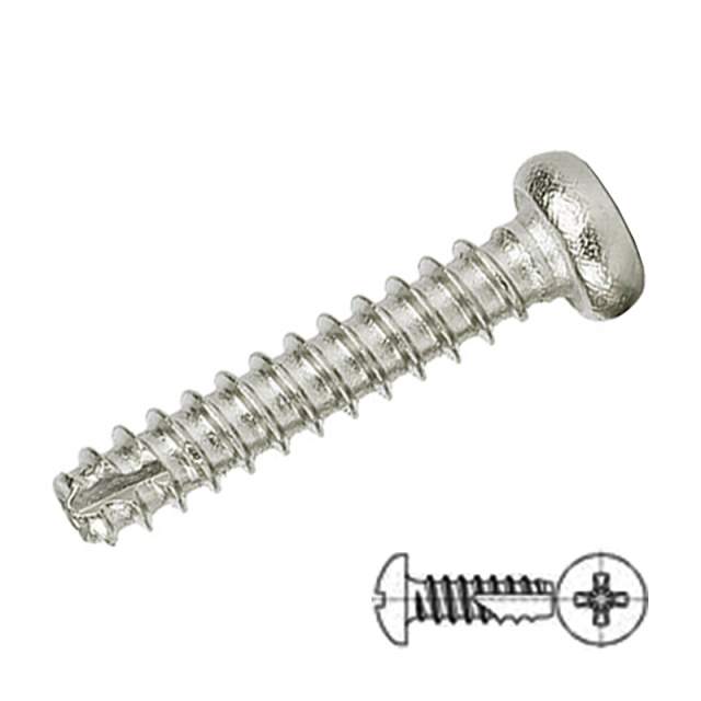 Cross Recess Pan Head Self-Tapping Screw Cut Tail (PT) M2.3x12 1010 Carbon Steel