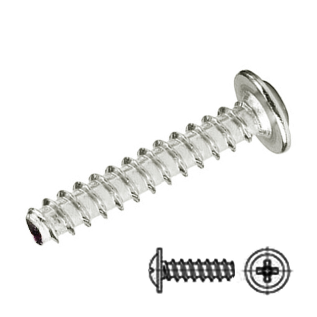 Cross Recess Pan Head Washer Self-Tapping Screw Flat Tail (PWB) M1.4x6 Carbon Steel