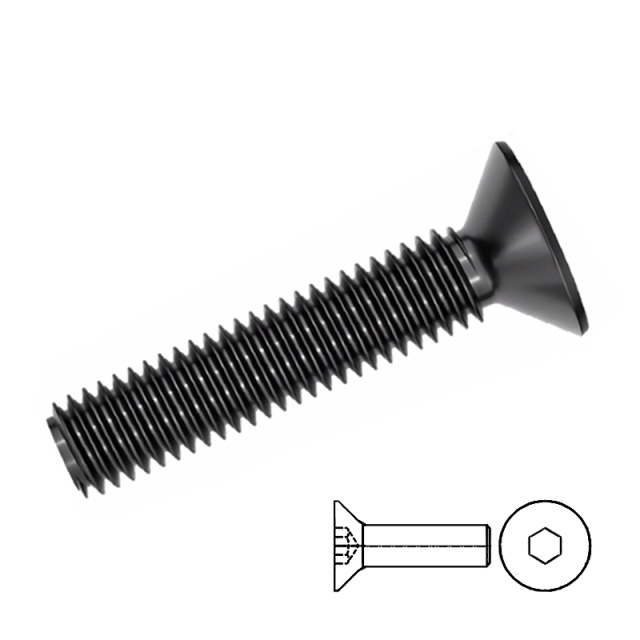 DIN 7991 Countersunk Socket Screw M4x8 10B21 Carbon Steel