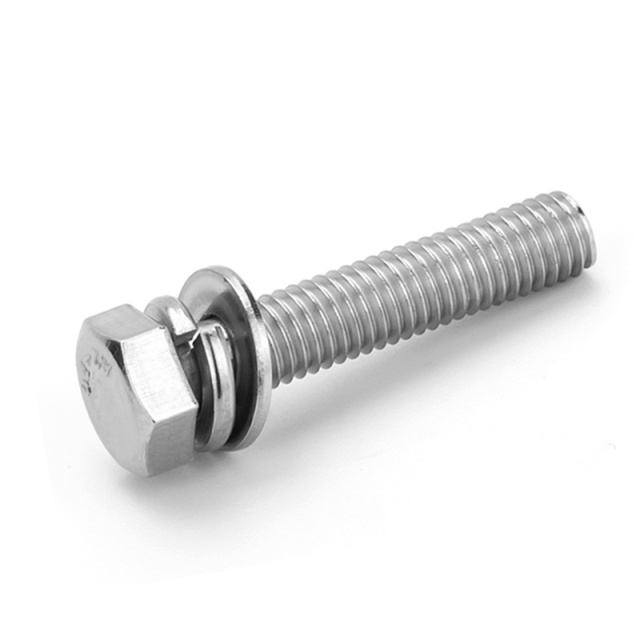GB 9074.17 Trimmed Hex Head Screw with Washers M5x18 304 Stainless Steel
