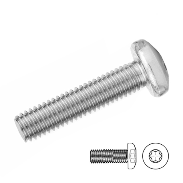GB 2672 Torx Pan Head Screw Full Thread M3x18 304 Stainless Steel